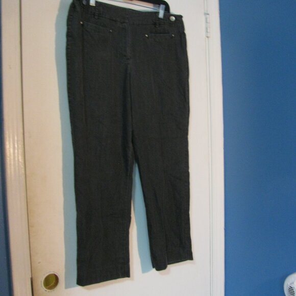 New Directions Gray Trousers Pants Plus Size 16 Cropped Capti Pant FLAW - Picture 5 of 7
